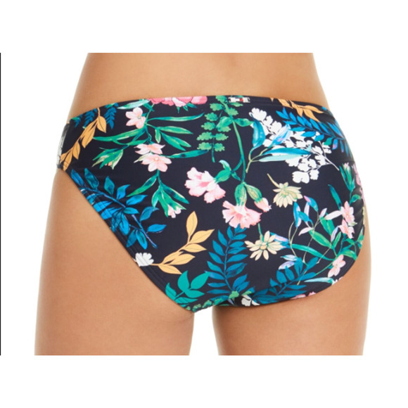 Tommy Hilfiger NAVY Blue Floral Scoop Bikini Swim Bottom US Small NWT - Picture 2 of 3